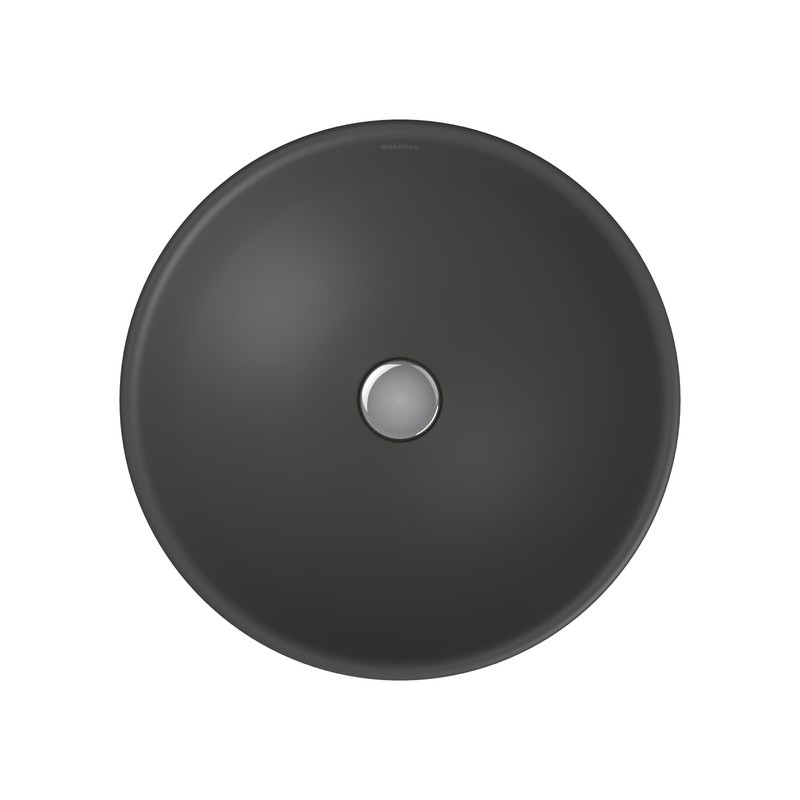 Раковина BERGES Ego SL накладная овал, 55x38 см, матовый антрацит, без отверстия под смеситель