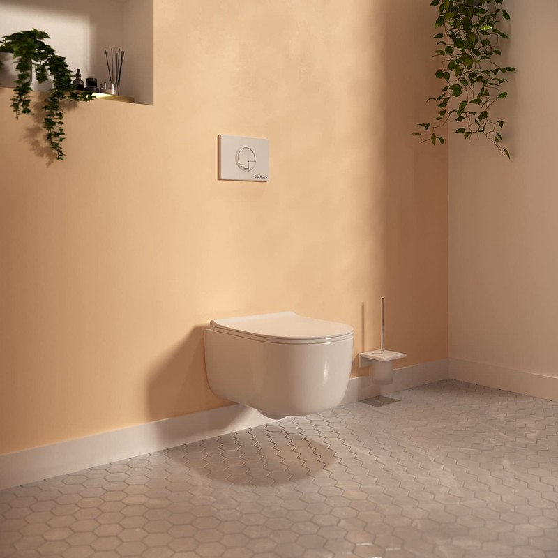 Инсталляция BERGES для скрытого монтажа унитаза NOVUM кнопка R1 белая