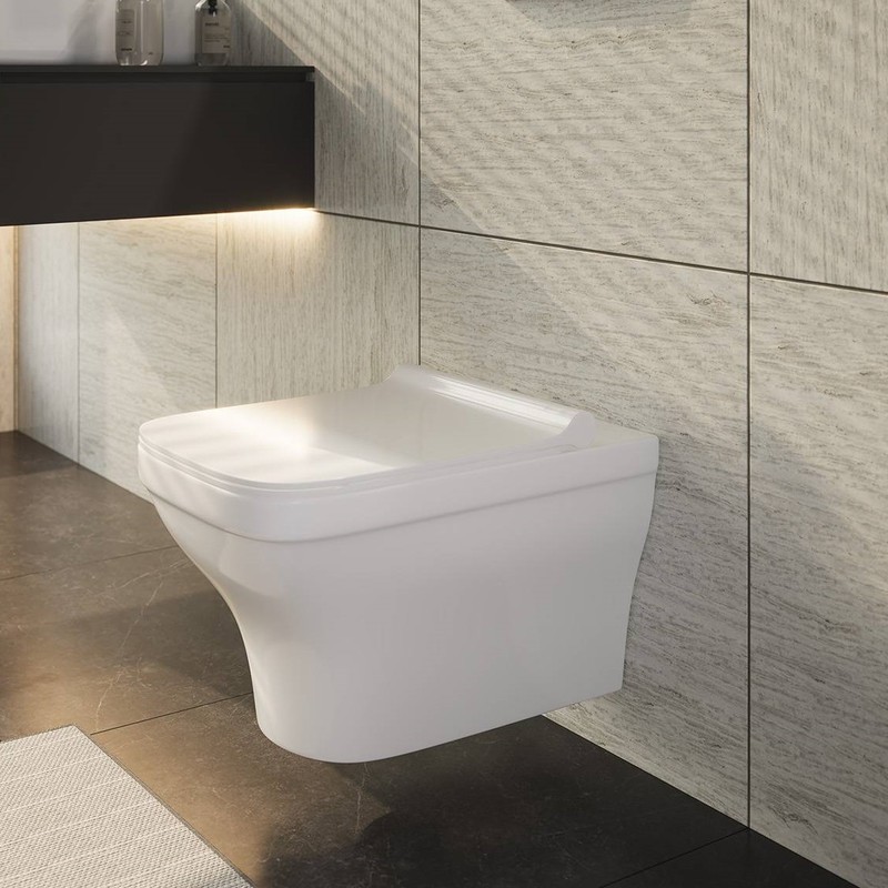 Унитаз BERGES подвесной STRATI 53,5 см , сиденье дюропласт Strati SO, микролифт, быстросъем