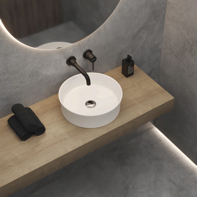 Раковина BERGES Ego SL накладная, Ø 38 см, матовый голубой