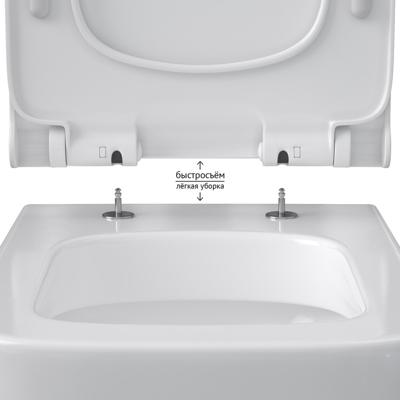 Унитаз BERGES подвесной QUATTRO S 49 см, сиденье дюропласт Quattro Strati Slim SO, микролифт, быстросъём