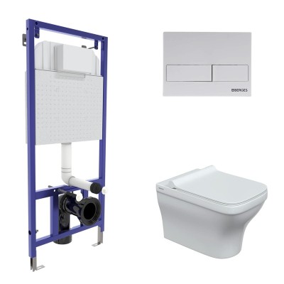 Комплект BERGES: инсталляция NOVUM кнопка L4 белая S...