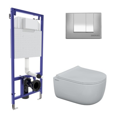 Комплект BERGES для монтажа  подвесного унитаза: инс...