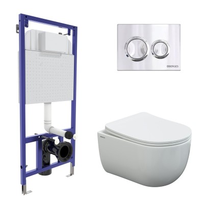 Комплект BERGES для монтажа  подвесного унитаза: инс...