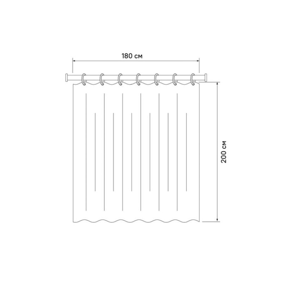 Штора для ванной комнаты Iddis Base BG02P18i11, 180 x 200 см, полиэстер, цвет фиолетовый