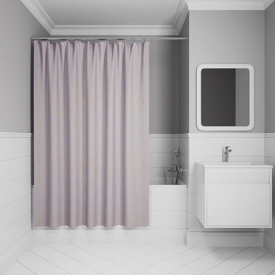 Штора для ванной комнаты Iddis Base BG02P18i11, 180 x 200 см, полиэстер, цвет фиолетовый