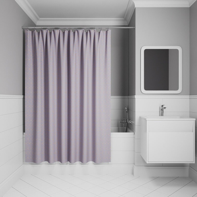 Штора для ванной комнаты Iddis Base BG02P24i11, 240 x 200 см, полиэстер, цвет фиолетовый