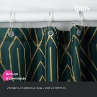 Штора для ванной комнаты Iddis Base BG06P18i11, 180 x 200 см, полиэстер, цвет зеленый