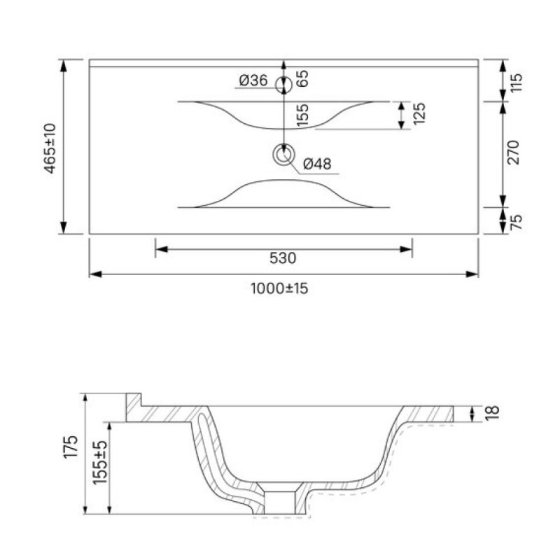 Тумба с раковиной Iddis Bild BIL10W0i95K, 100 см, подвесная, белый