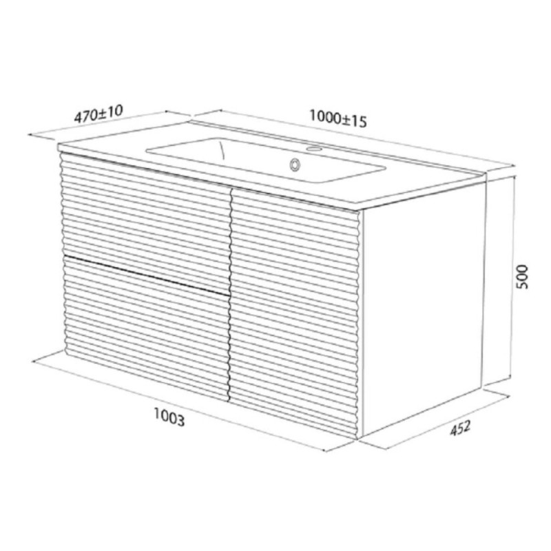 Тумба с раковиной Iddis Bild BIL10W0i95K, 100 см, подвесная, белый