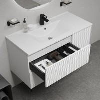 Тумба с раковиной Iddis Bild BIL10W0i95K, 100 см, подвесная, белый