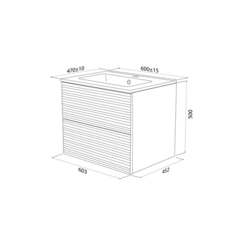 Тумба с раковиной Iddis Bild BIL60V0i95K, 60 см, подвесная, цвет дуб светлый