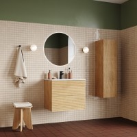 Тумба с раковиной Iddis Bild BIL60V0i95K, 60 см, подвесная, цвет дуб светлый