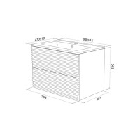 Тумба с раковиной Iddis Bild BIL80V0i95K, 80 см, подвесная, дуб светлый