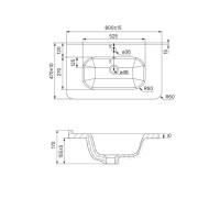 Тумба с раковиной Iddis Bild BIL80V0i95K, 80 см, подвесная, дуб светлый