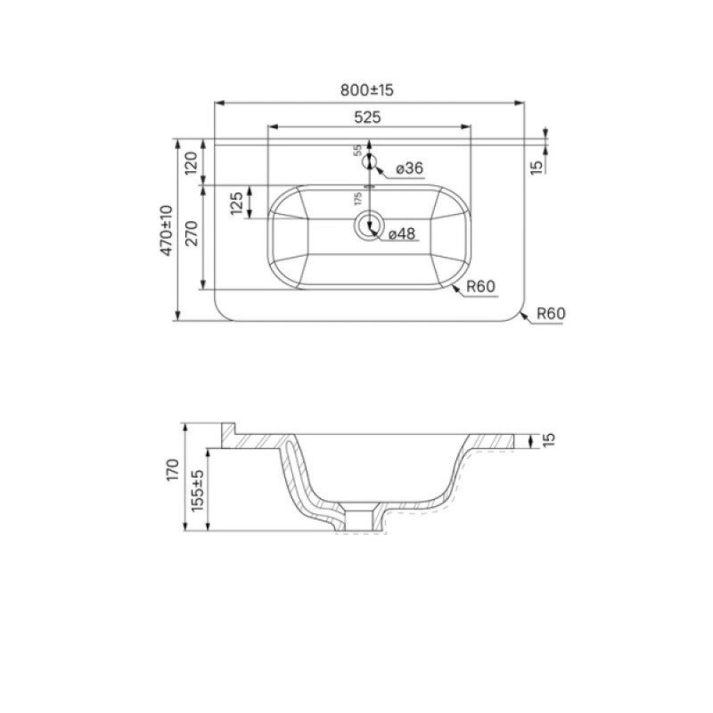 Тумба с раковиной Iddis Bild BIL80V0i95K, 80 см, подвесная, дуб светлый