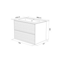 Тумба с раковиной Iddis Bild BIL80W0i95K, 80 см, подвесная, белый