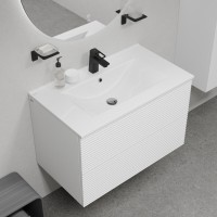Тумба с раковиной Iddis Bild BIL80W0i95K, 80 см, подвесная, белый