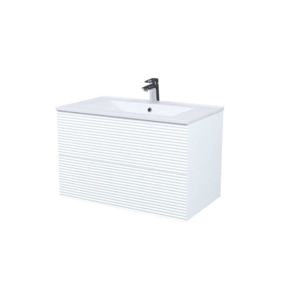 Тумба с раковиной Iddis Bild BIL80W0i95K, 80 см, подвесная, белый