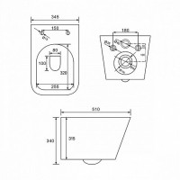 Подвесной унитаз Iddis Bild BILRDSEi25 34.5 x 52 x 34 см безободковый, с сиденьем Soft Close