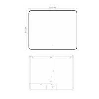 Зеркало Orange Black, 100 х 80 см, с LED подсветкой и сенсорной кнопкой, цвет черный, BL-100ZE
