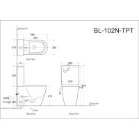 Напольный безободковый унитаз Aquanet Cetus-C1 BL-102N-TPT с бачком 203343, цвет белый