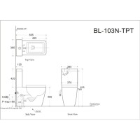Напольный безободковый унитаз Aquanet Tavr-C1 BL-103N-TPT с бачком 203347, цвет белый