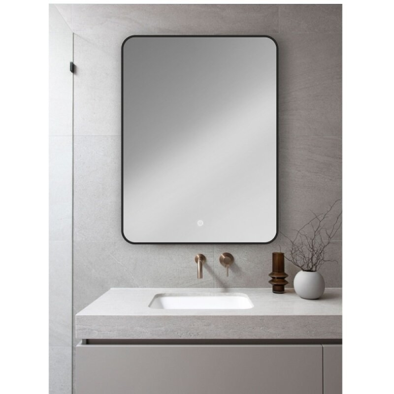 Зеркало Orange Black, 50 х 70 см, с LED подсветкой и сенсорной кнопкой, цвет черный, BL-50ZE