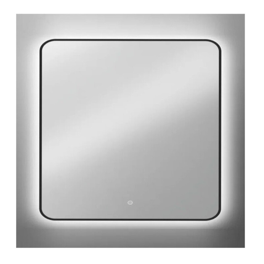 Зеркало Orange Black, 80 х 80 см, с LED подсветкой и сенсорной кнопкой, цвет черный, BL-80ZE