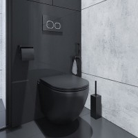 Унитаз подвесной Iddis Blanco BLAR3BMi25, безободковый, сиденье микролифт, черный