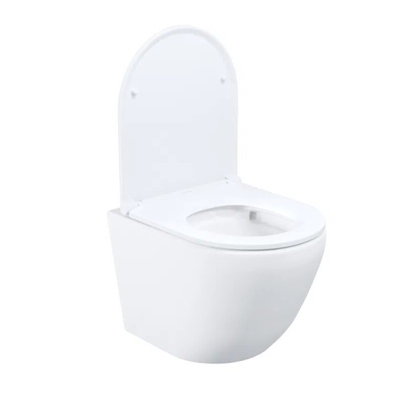 Подвесной безободковый унитаз Iddis Blanco Q BLQNDSEI25, смыв торнадо, крышка микролифт, белый