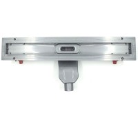 Дренажный канал Timo Basic Line 65 см с перфорированной решеткой, цвет сталь, BLSG-65 S50R