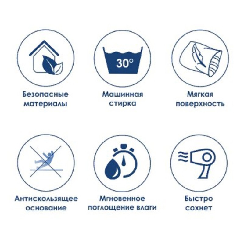 Коврик WasserKraft Eidar BM-3302, напольный, 75 х 45 см, серый/черный