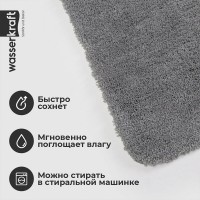 Коврик WasserKraft Kammel BM-8312, напольный, цвет - серый, 90 х 55 см, Silver