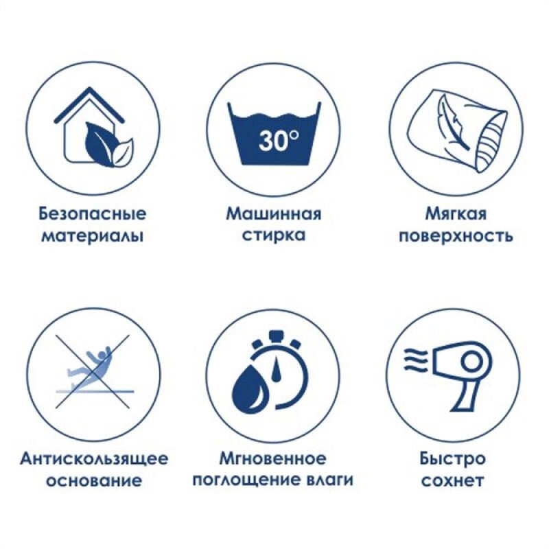 Коврик WasserKraft Donau BM-9401, напольный, 75 х 45 см, белый/коричневый