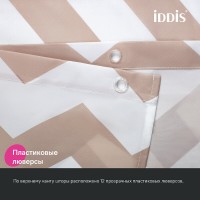 Штора для ванной комнаты Iddis Base BR03P18i11, 180 x 200 см, полиэстер, цвет бежевый, белый