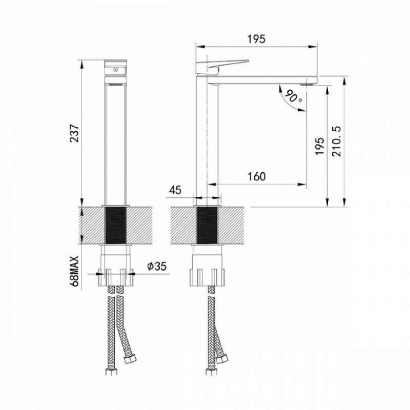 Смеситель Iddis Bridge BRDSB01i01 для раковины высокий, хром