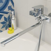 Смеситель Iddis Bridge BRDSB02i10WA для ванны и душа, излив длинный, хром