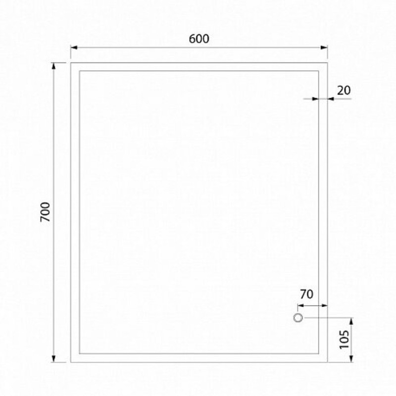 Зеркало Iddis Brick 60 см BRI6000i98, с подсветкой и сенсорным включением