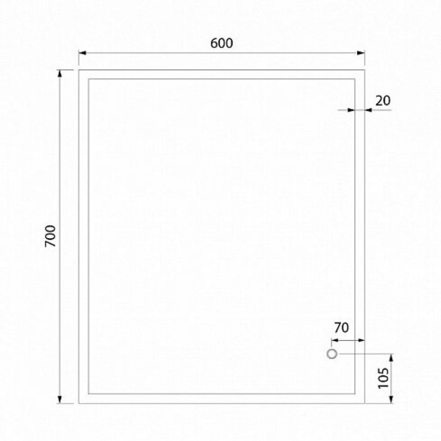 Зеркало Iddis Brick 60 см BRI6000i98, с подсветкой и сенсорным включением