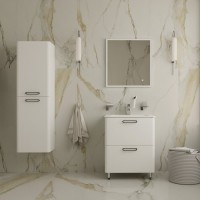 Тумба с раковиной Iddis Brick 60 см подвесная, 2 ящика, белый, BRI60WFi95K