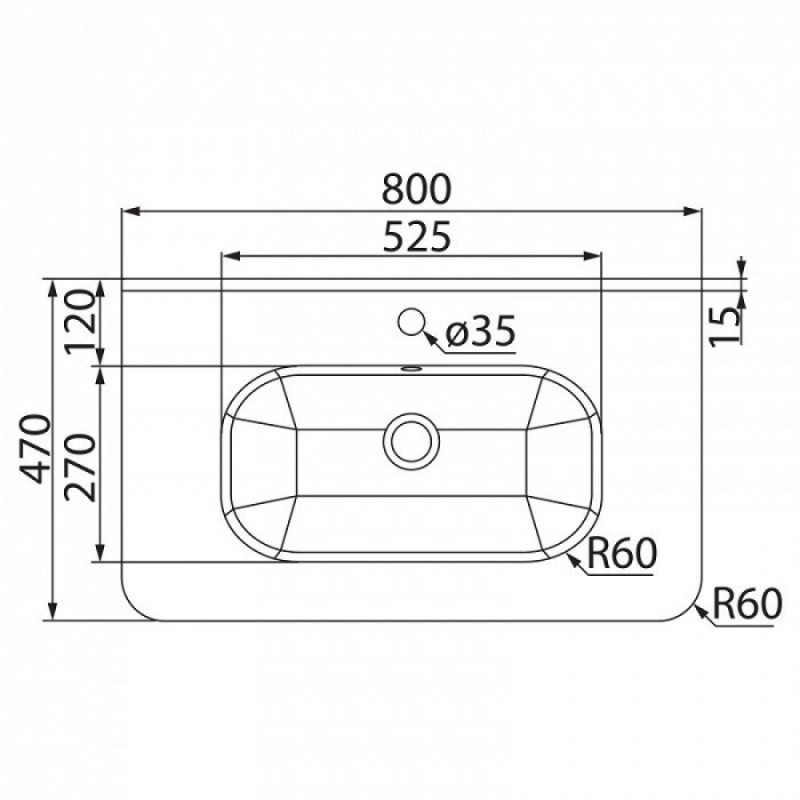 Тумба с раковиной Iddis Brick BRI80W0i95K, 80 см