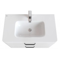 Тумба с раковиной Iddis Brick 80 см подвесная, 2 ящика, белый, BRI80WFi95K