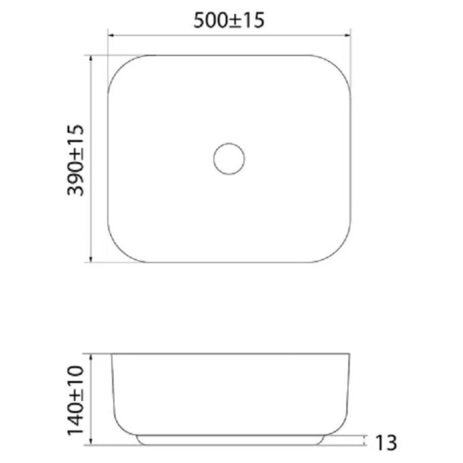 Раковина Iddis Bridge BRIBM05i27 50 см накладная, черный матовый