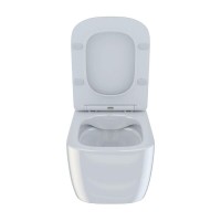 Подвесной унитаз Iddis Bridge BRIRDSEi25, безободковый, с сиденьем Soft Close, белый