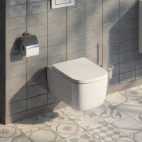Подвесной унитаз Iddis Bridge BRIRDSEi25, безободковый, с сиденьем Soft Close, белый