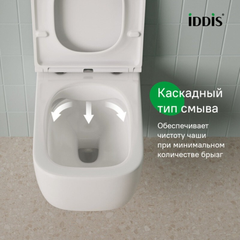 Подвесной унитаз Iddis Bridge BRIRNSEi25, безободковый, с сиденьем Soft Close, белый