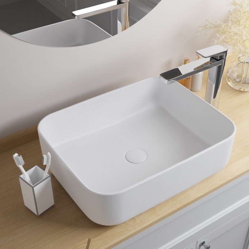 Раковина Iddis Bridge BRIWM05i27 50 см, накладная, белый матовый
