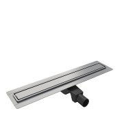 Дренажный канал Timo Basic Steel 60 см с решеткой под плитку, цвет сталь, BSPG-60 S50Rb