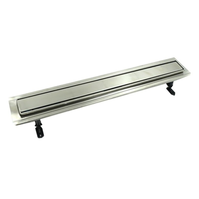 Дренажный канал Timo Basic Steel 70 см с решеткой под плитку, цвет сталь, BSPG-70 S50Rb